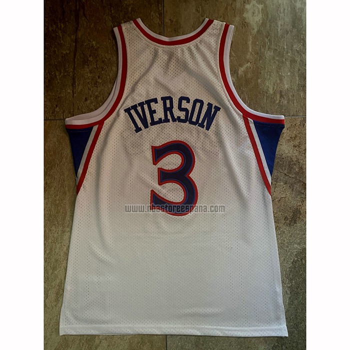 Camiseta Philadelphia 76ers Allen Iverson NO 3 Mitchell & Ness 1996-97 Blanco